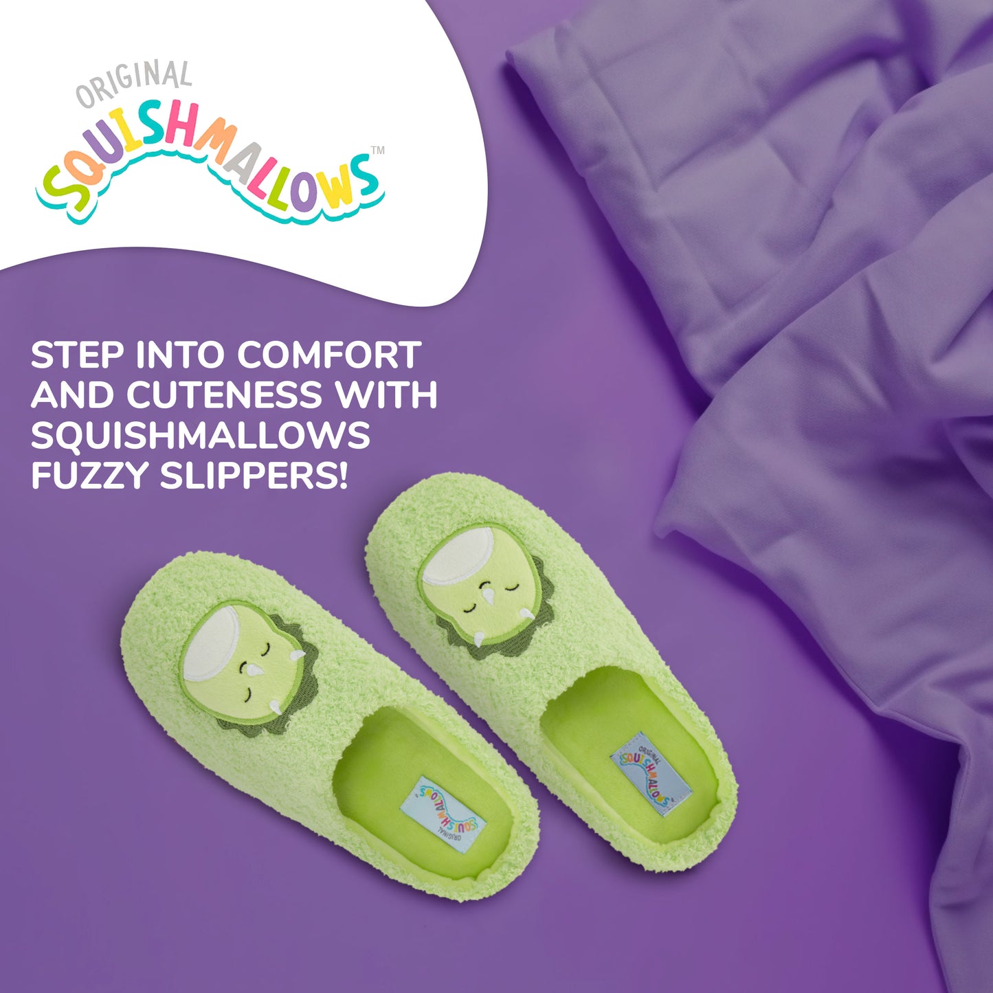 Squishmallows Fuzzy Slip-On Slippers for Women and Kids