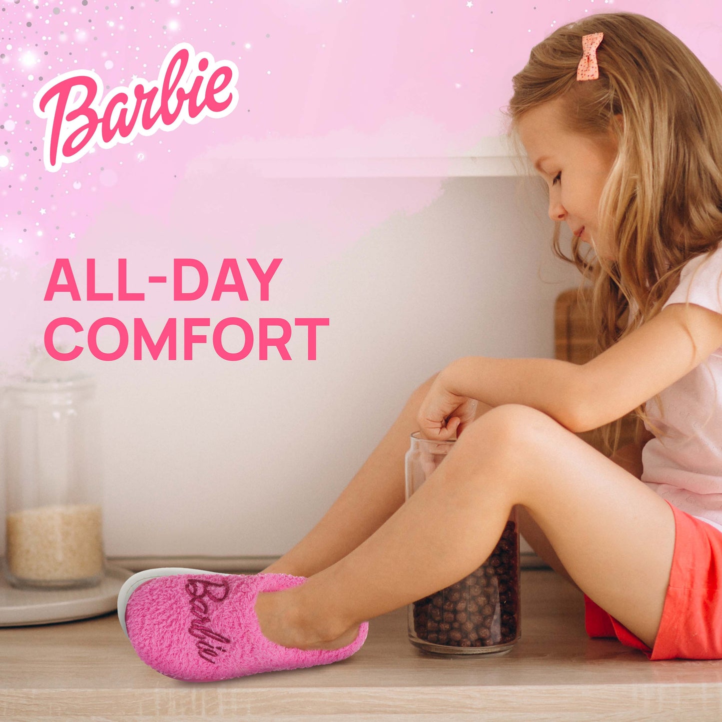 Barbie Fuzzy House Slip-On Slippers for Girls