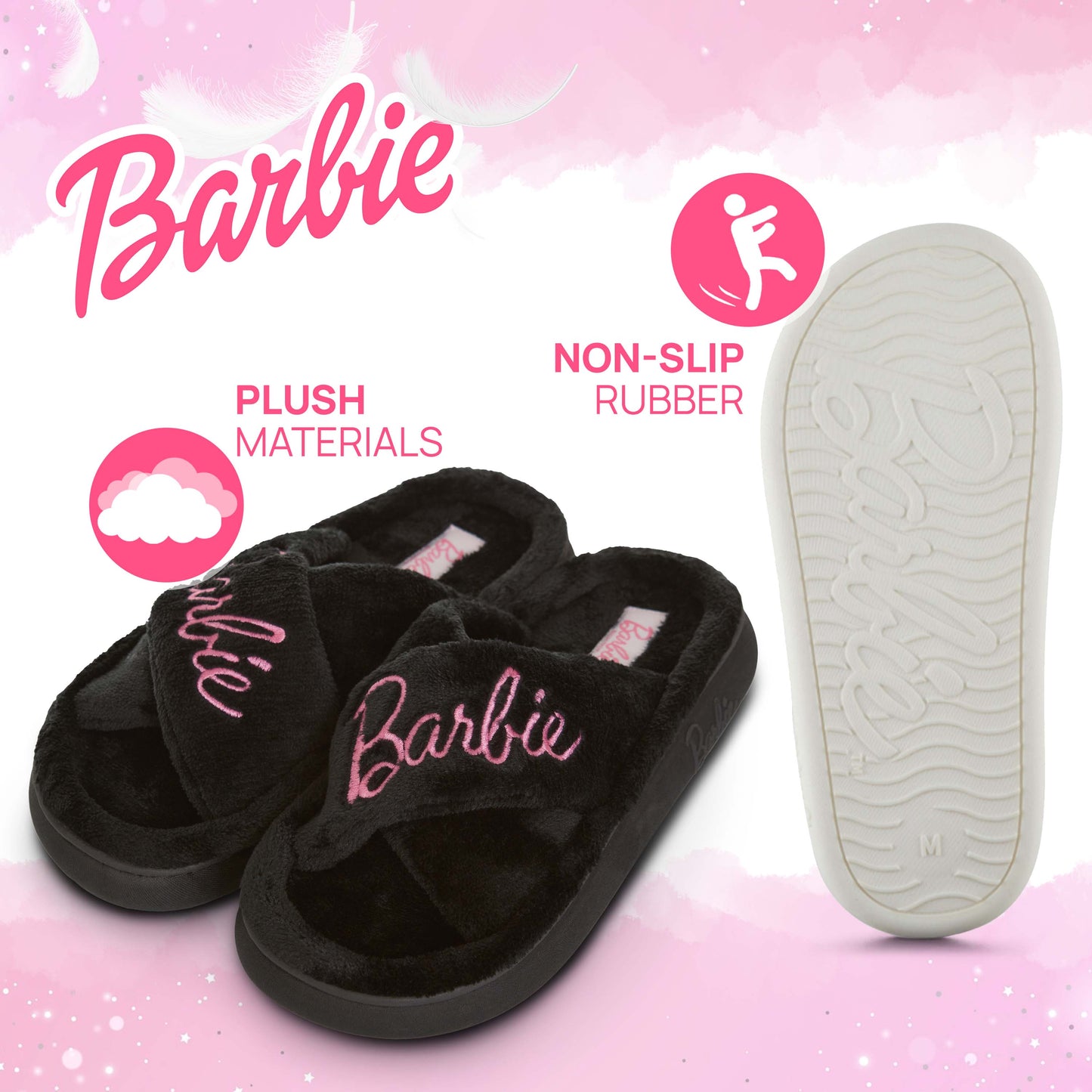 Barbie Fuzzy House Slip-On Slippers for Women