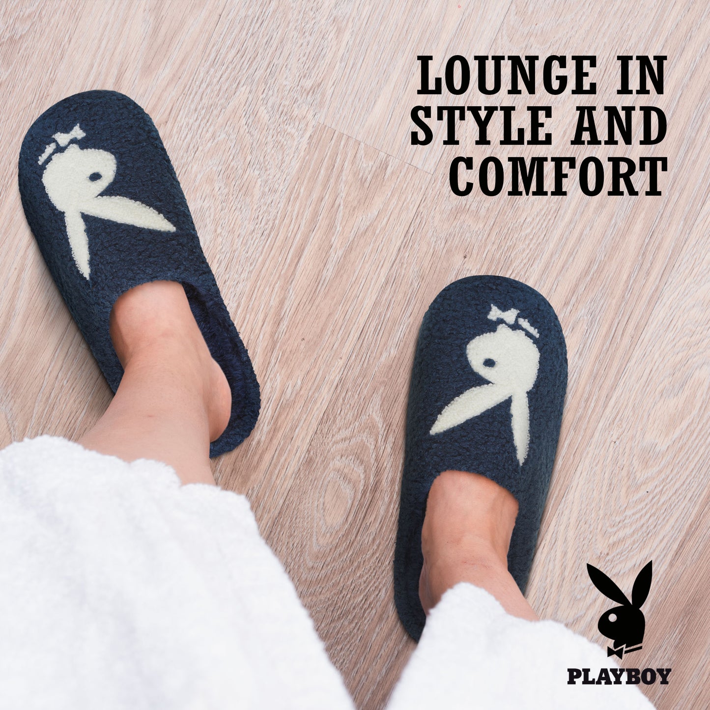 Playboy Fuzzy House Slip-On Slippers for Men